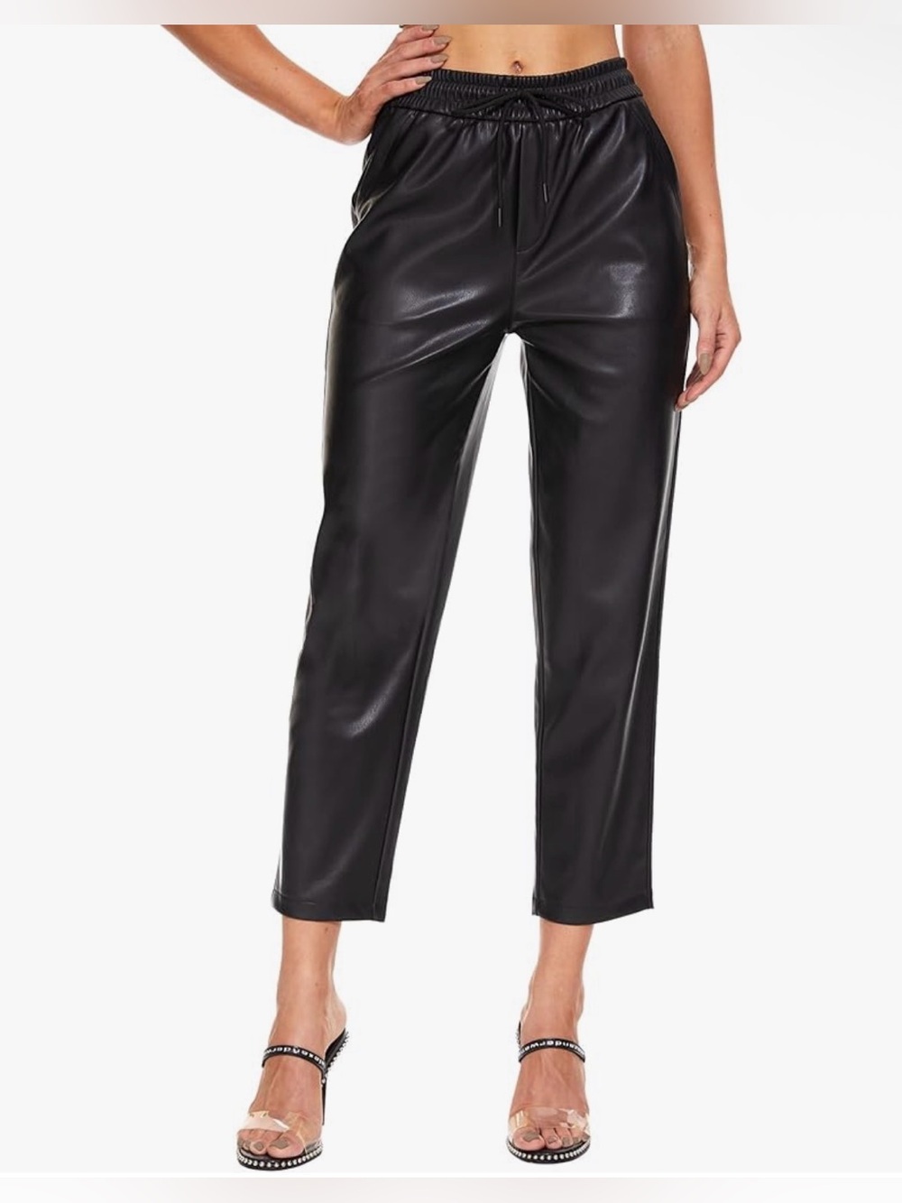Ginasy Faux Leather Pants for Women High Waist
Pleather Jogger Pants Straight